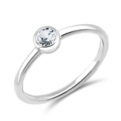 4 mm. Round CZ Silver Ring NSR-419